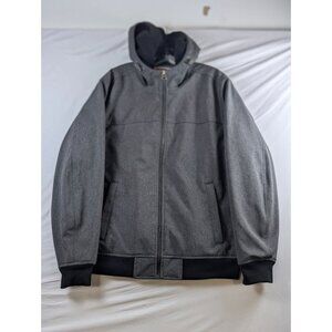 Levis Coat Mens Large Gray Lined Hooded Jacket
